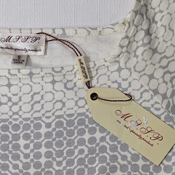 NEW Max Studio Dress Womens Small Knee Length 3/4 Sleeve Gray Geometric Print - Picture 10 of 12